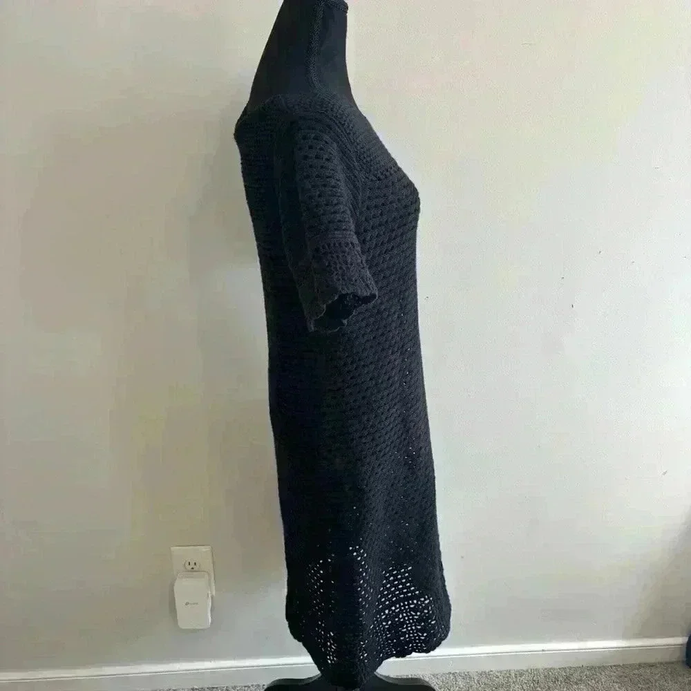 J. McLaughlin Crochet Black Dress Cover Up Beach Size XS - Picture 4 of 7